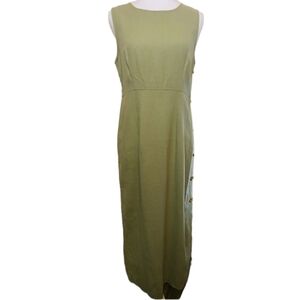 Sag Harbor Sleeveless Maxi Linen Dress with Zipper Green Size 10‎
